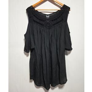 Catalina Black Crochet Cold Shoulder Swim Cover up Size 3XL Vacation Beach